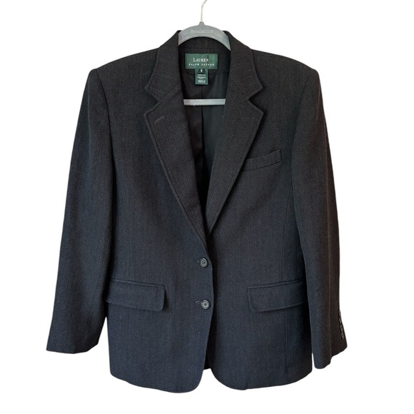 Lauren Ralph Lauren Blazer Charcoal 100% Wool Women's Size 8 - Picture 10 of 10